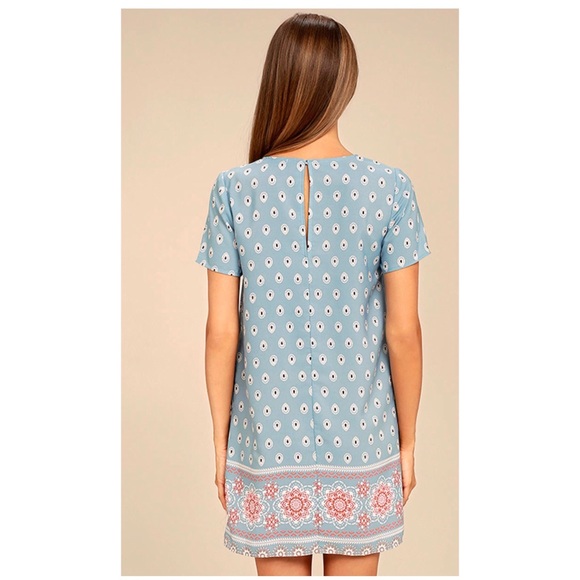 Lulu’s SECRET PARADISE BLUE PRINT SHIFT DRESS - Picture 5 of 8